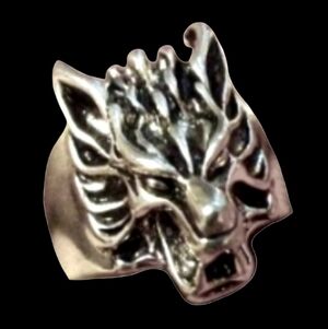 3D Wolf Ring Unisex Mens Heavy Silver Goth Biker Wildlife Wolves Animal Figural
